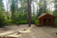 cabin eight and picnic table